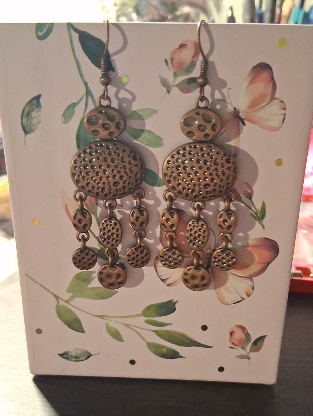 & Other Stories Antique Gold Tiered Disc Dangle Earrings